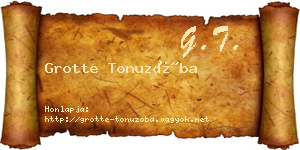 Grotte Tonuzóba névjegykártya
